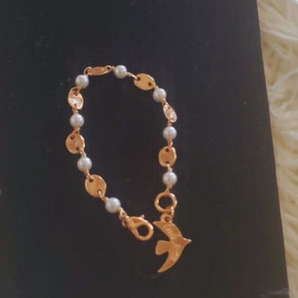 💃 Natural Pearl Rosary Charm Bracelet. 🌴 - Picture 6 of 7